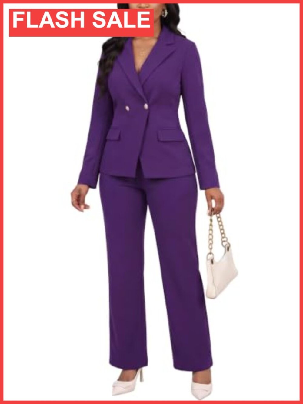 Double Breasted 2 Piece Pantsuit Blazer Pant Suit Set